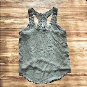 Express Womens razor back blouse, small hunter green